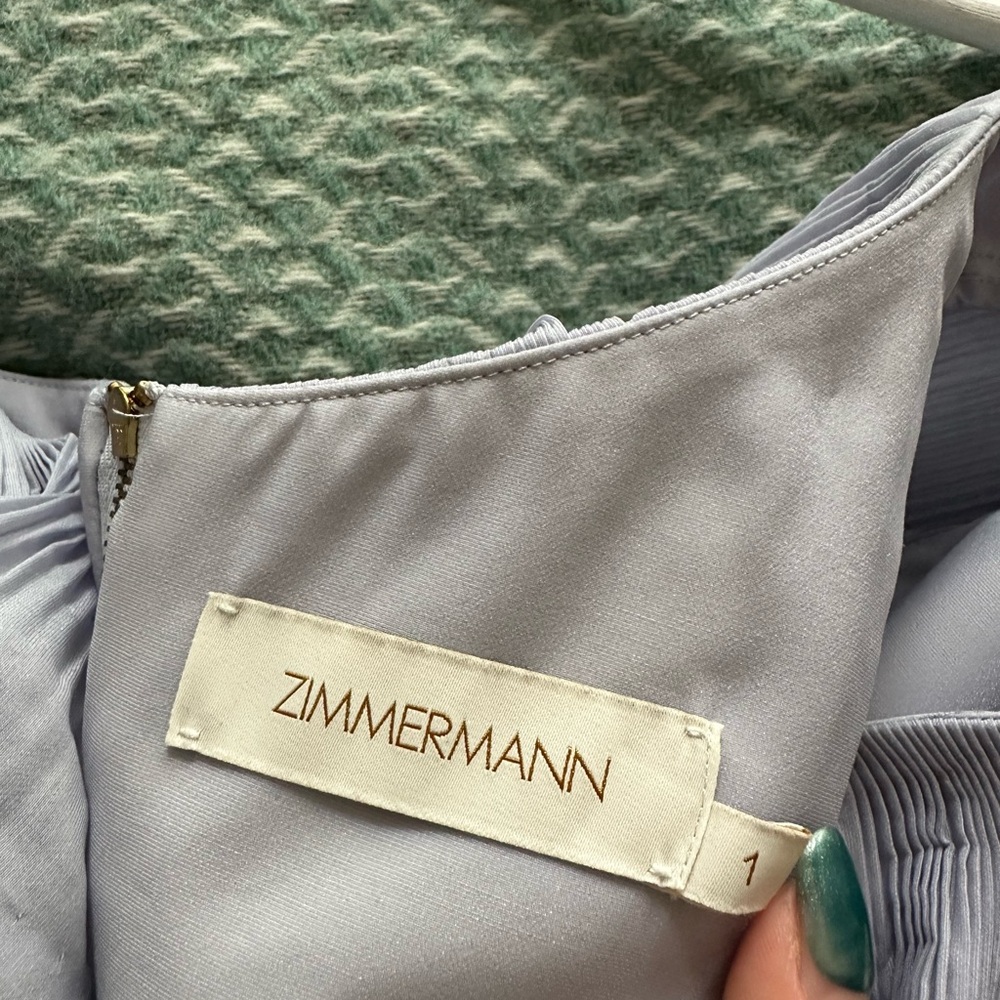 Zimmermann Light Gray Ruffled Blouse - image 3